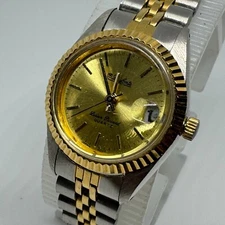 VTG Dufonte Lucien Piccard Quartz Watch Women Dual Tone Fluted Bezel New Battery