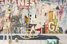 3D Shabby Graffiti Wallpaper Wall Mural Removable Self-adhesive Sticker 159