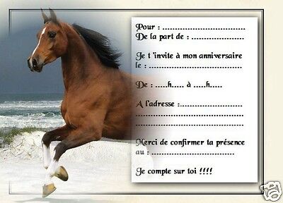 Carte invitation d'anniversaire cheval