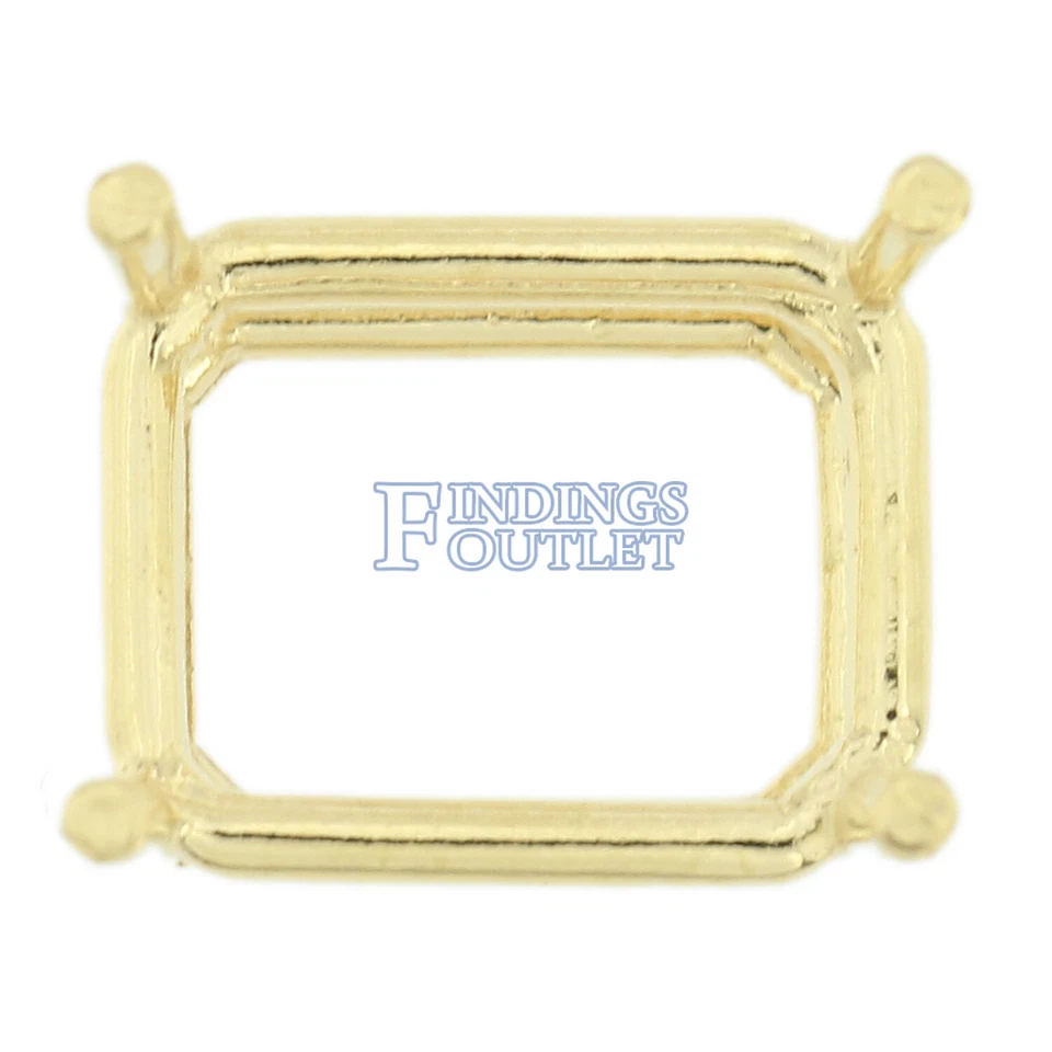 14K Yellow Gold Emerald Wire Basket Setting Mounting 4 Prong 0.20ct - 55.00ct - Image 2 of 4