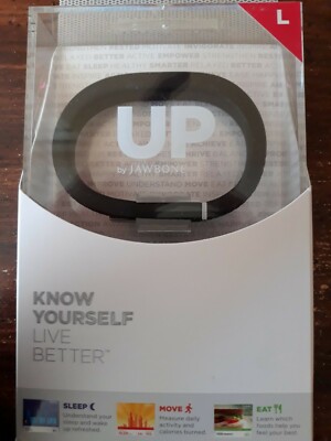 JAWBONE UP BLACK FITNESS ACTIVITY TRACKER WRISTBAND L - New in Box!