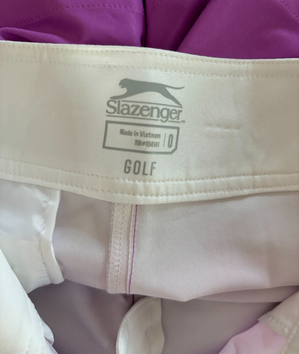Slazenger Ombre Golf Shorts Womens Size 0 Purple & White Pockets Lightweight - Picture 9 of 10