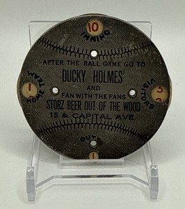 Becker Mayer & Co Baseball Scorer Fob 1910s? Ducky Holmes / Storz Beer Adv ~