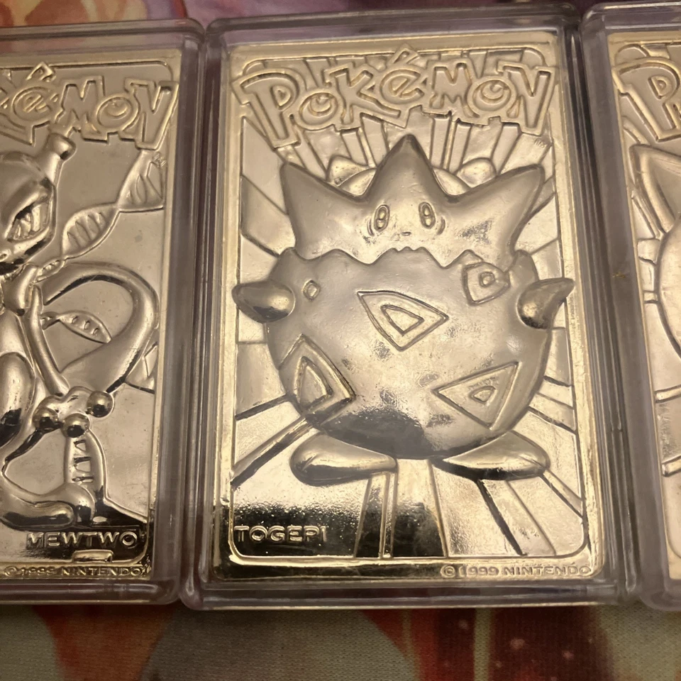 1999 Pokemon 23 K Gold Plated Mewtwo, Togepi And Jigglypuff. - Image 3 of 4