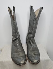 Vintage Justin Women's Gray Embroidered Western Boots
