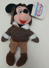 Disney Store Pilot Mickey Mouse Mini Bean Bag Beanie Plush Doll NWT