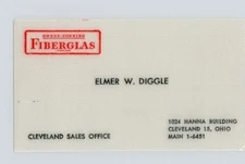 Owens-Corning Fiberglass Cleveland Diggle Ohio Business Card made of Fiberglass