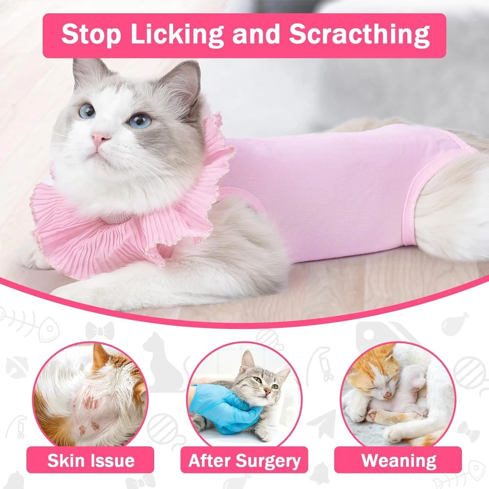 Cat Weaning Suit Anti-Licking Recovery Clothes After Surgery Soft Sterilization - Image 2 of 4
