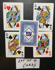 Swap Playing Cards    NY GIANTS    Lot of 4 QUEENS   NFL FOOTBALL