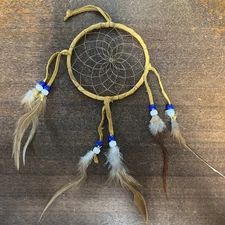 Navajo Native American Dream Catcher Curtis Bitsui Dream Catcher 4" Tanish Wow G