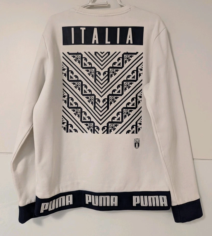 TOP ✅ PUMA Italia FIGC Sweatshirt Gr. M Herren Unisex Weiß Pullover 🇮🇹 - Bild 2 von 4