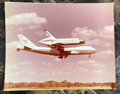 Columbia Space Shuttle on Boeing 747 SCA 8x10 Photo Possibly Tinker AFB 1981