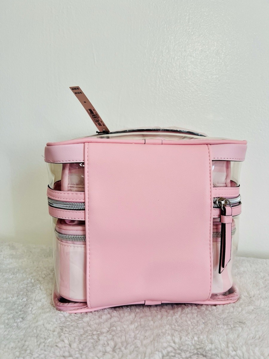 NEW Victoria's Secret 4-Piece Train Case Makeup Bag Set Heritage