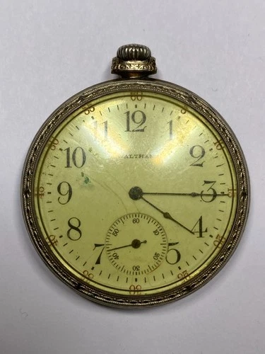 Antique Waltham Gold Filled 17 Jewel Pocket Watch Pre-Owned Doesn't Run (36-#54)