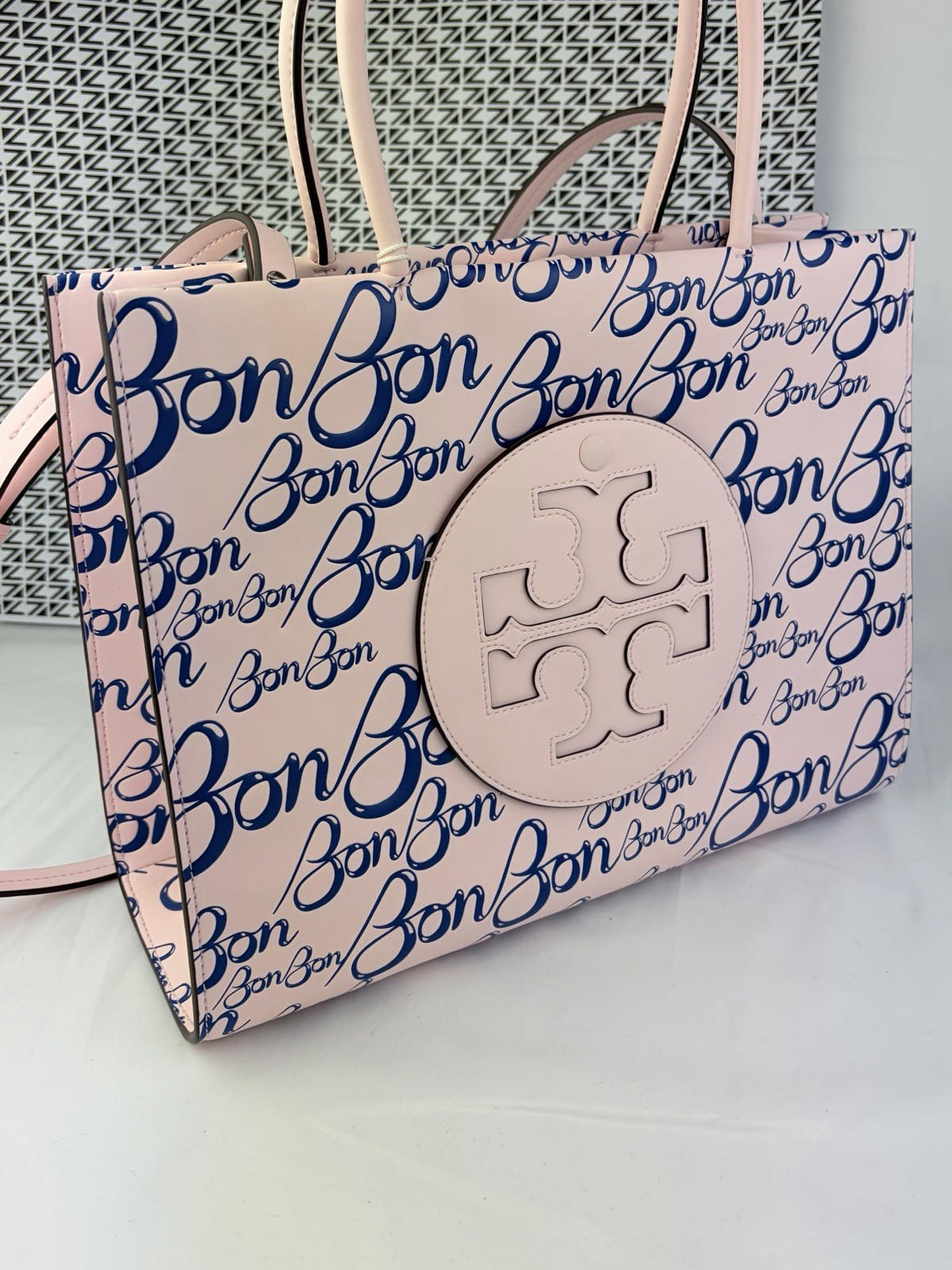 Tory Burch x BonBon Small Ella Tote Bag in bio leather Pink NWT