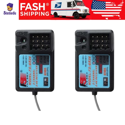 2PCS Authentic Flysky FS-GR3E 3CH 2.4G AFHDS Receiver GT3B/GT3C for RC Car Boat