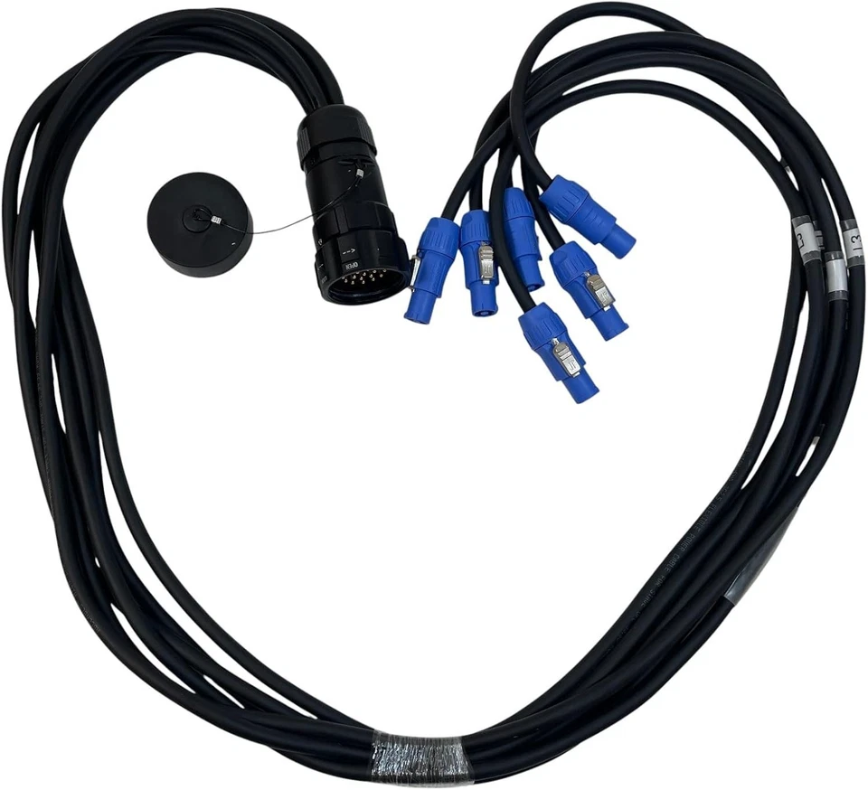 SOCAPEX SOCO 19 PIN to 6ft 6 Channel PowerCon Blue Female Breakout Cable - Image 3 of 4