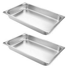 VOISEN 2 Pack Hotel Pans, 2.5" Deep, Anti-Jamming, Commercial Stainless Steel...