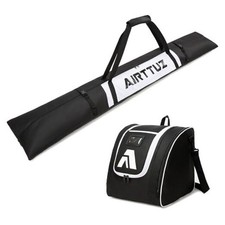 Ski Bag and Boot Bag Combo, Water-Resistant Ski Boot Travel Bag Fit blk/white