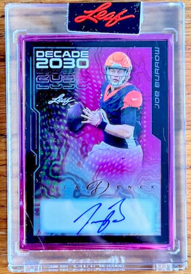 2024 Leaf Decadence - Decade 2030 Autograph - Joe Burrow D30-JB1 1/3 Pink