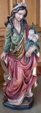 Heiligenfigur Christine Holz geschnitzt gold Holzfigur Schnitzerei 