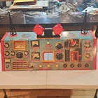 Marx Electric-Powered W-MARX TV & Radio Station Tin Toy with Box
