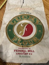 Lucky Flour Federal Mill Lockport NY Fllur Sack Paper Large Pre-WWII