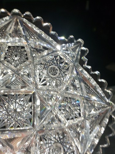 7" Plate Bowl, American Brilliant period Cut Glass Crystal Signed Libbey Colonna - Picture 12 of 19