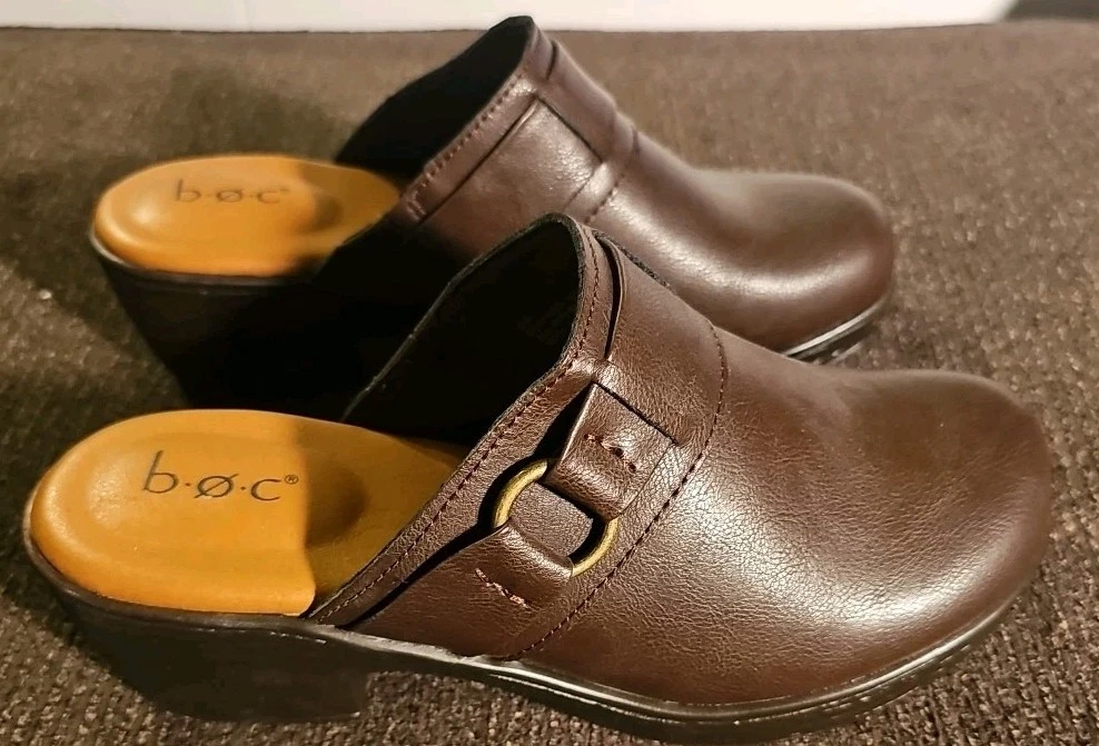 Born Mens Brown Leather Clog Sandals Mules Size 10 42 Open Toe Casual Open-Toe Sandals | Men main image 2