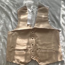 Azazie Men's Champagne Solid Satin Formal Tuxedo Vest Waistcoat