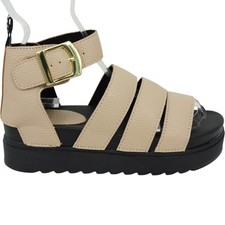 LADIES WOMENS CHUNKY MID PLATFORM GLADIATOR PEEP TOE BUCKLE SUMMER SANDALS SIZE