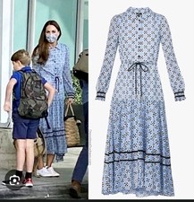 New Me + Em Diamond Geo Maxi Shirt Dress ASO Kate Middleton Royal UK 12 Usa 8