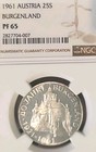 Austria 1961 25 Shillings Burgenland NGC PF65 Frosted Cameo Mtg 1,000 Rare  LJ — photo 1