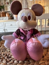 Disney Valentine's Day Mickey Mouse Plush Pink Rose- Small 11''    