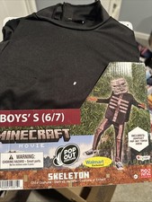 Halloween Costume Boys Minecraft Skeleton Small 6-7 New