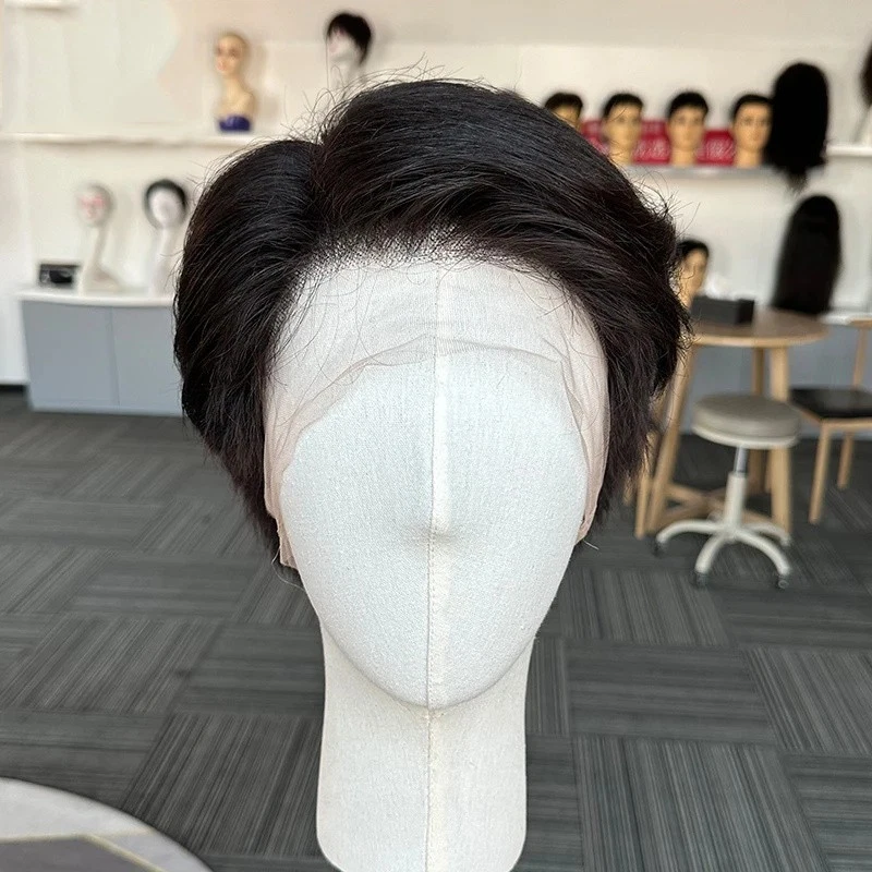 男性假发预造型短切全花边假发男士预切人类发饰 - 第 1 张/共 11 张