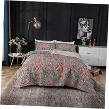 100 Cotton Boho Quilt Set Full Queen Size Full/Queen 90"x98" 850-fyzf