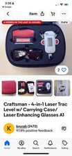 Craftsman 4-in-1 Level w/Laser Trac & Laser Guided Measuring Tool w/Laser bn 18 