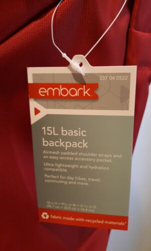 Embark 15L Basic Backpack - Red (18" H x 9" W x 5" D) - Picture 2 of 12