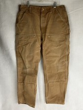 Carhartt Double Knee Pants Size 36x30 Brown Tan USA Made Jeans