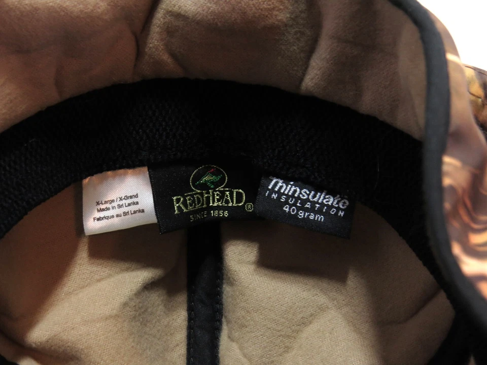 Red Head XL Camouflage Insulated Hunting Outdoors Hat Cap, Fold Down Ear Covers - Image 2 of 4
