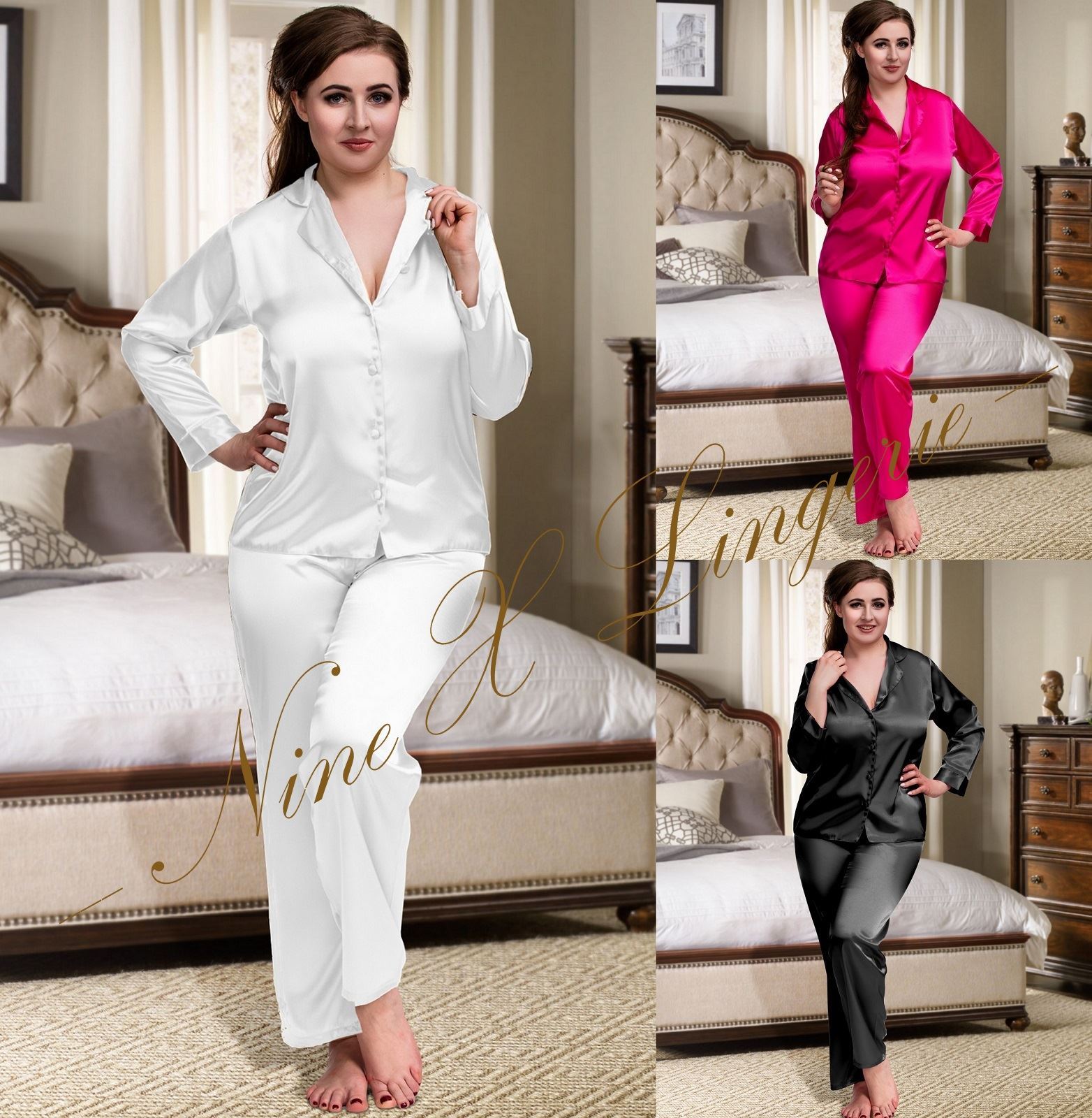 plus size satin pyjamas