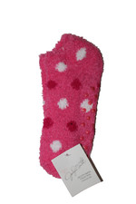 Jaclyn Smith Women's Pink Polka Dot Fuzzy Slipper Socks w/Grippers Size 9-11