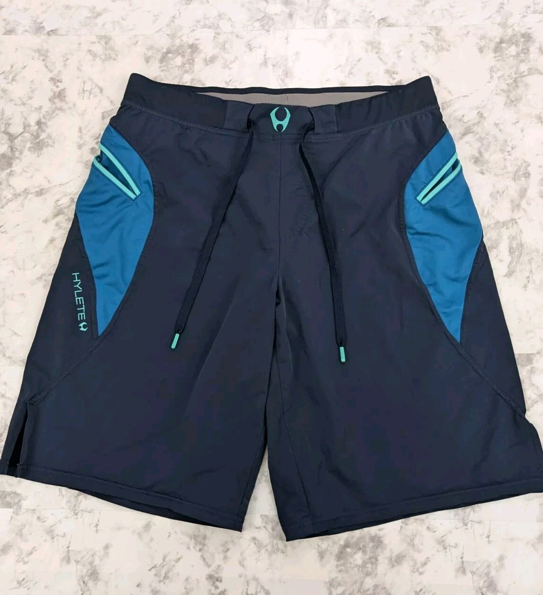 Hylete Board Short Large Men's Drawstring Above Knee Blue 11