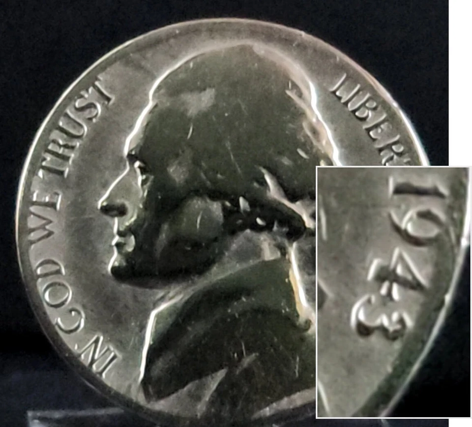 USA-5 Cents-1943 NM-Jefferson Nickel-5C-Copper Nickel-MS - Image 3 of 4