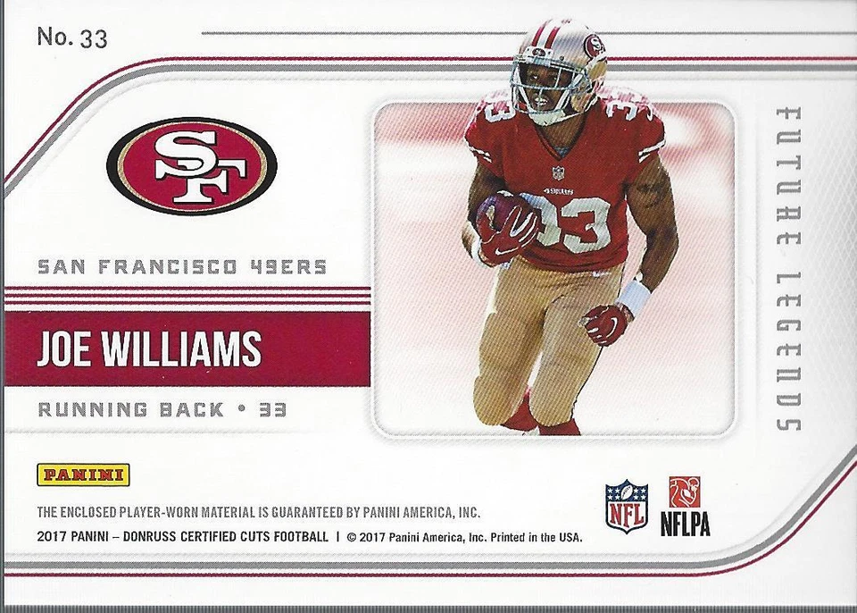 2017 Certified Cuts Future Legends Memorabilia #33 Joe Williams Jersey - NM-MT - Image 2 of 2