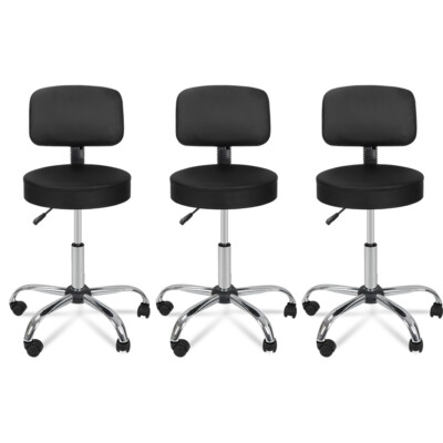 3X Adjustable Salon Stool w/Backrest Beauty Salon Swivel Massage Chair  Designed