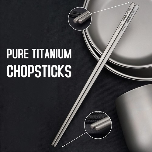1 pair Titanium Chopsticks for Noodles Rice Cutlery Cookware for Home Outdoor - Picture 7 of 10