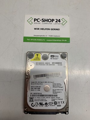 120 GB SATA NOTEBOOK FESTPLATTE WESTERN DIGITAL WD1200BEVS