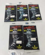 5 Sealed Packs Of A Nightmare On Elm Street Sticker Packs Lot Freddy Krueger NOS